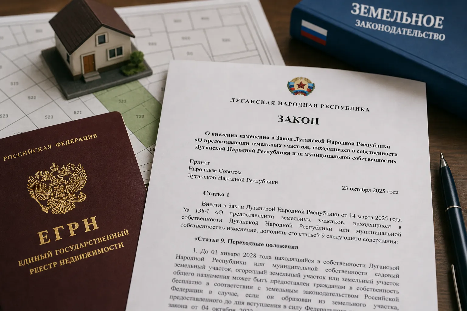 Оформление земли под домом в ЛНР